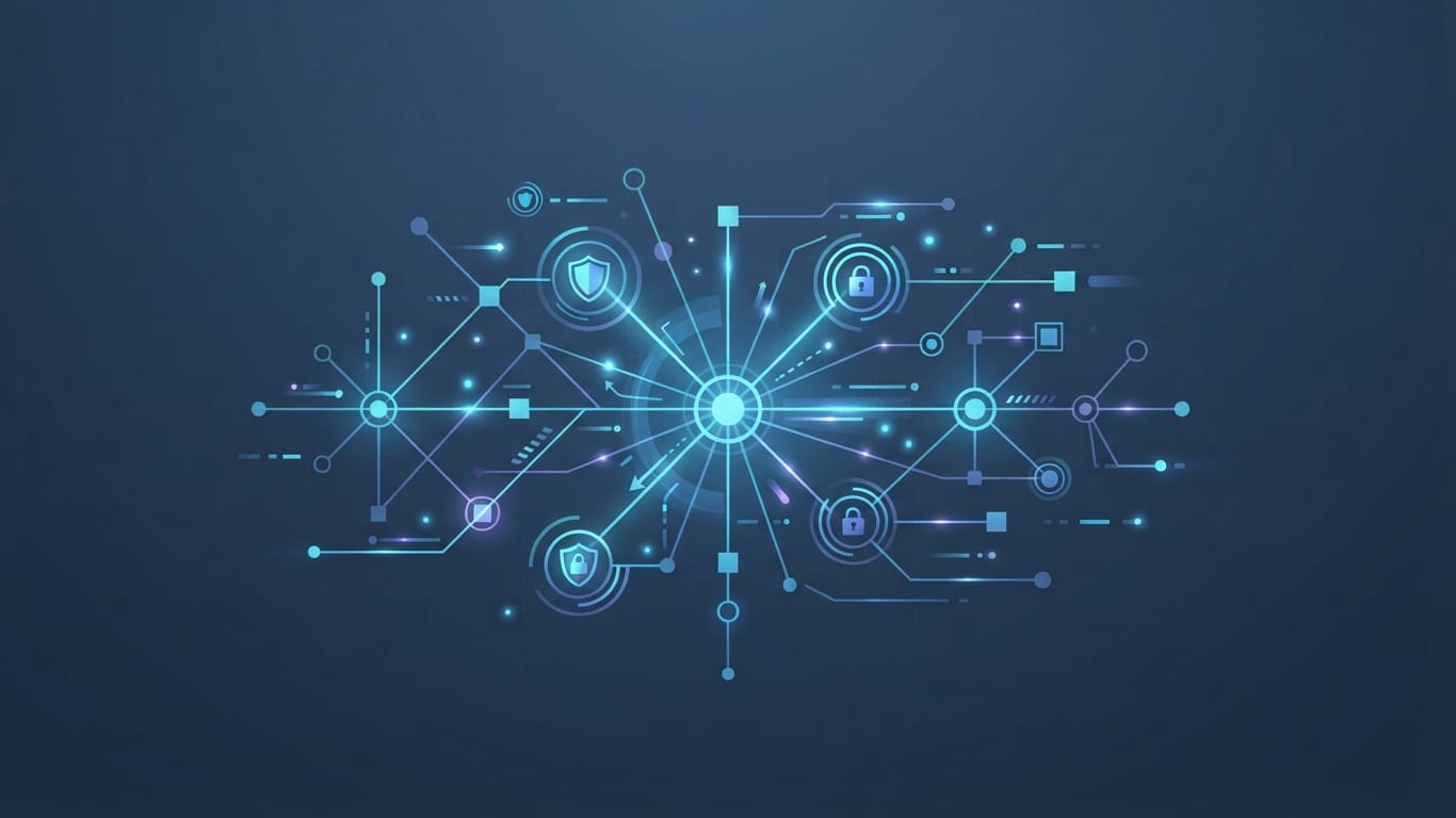 Digital network with verification nodes representing zero trust security