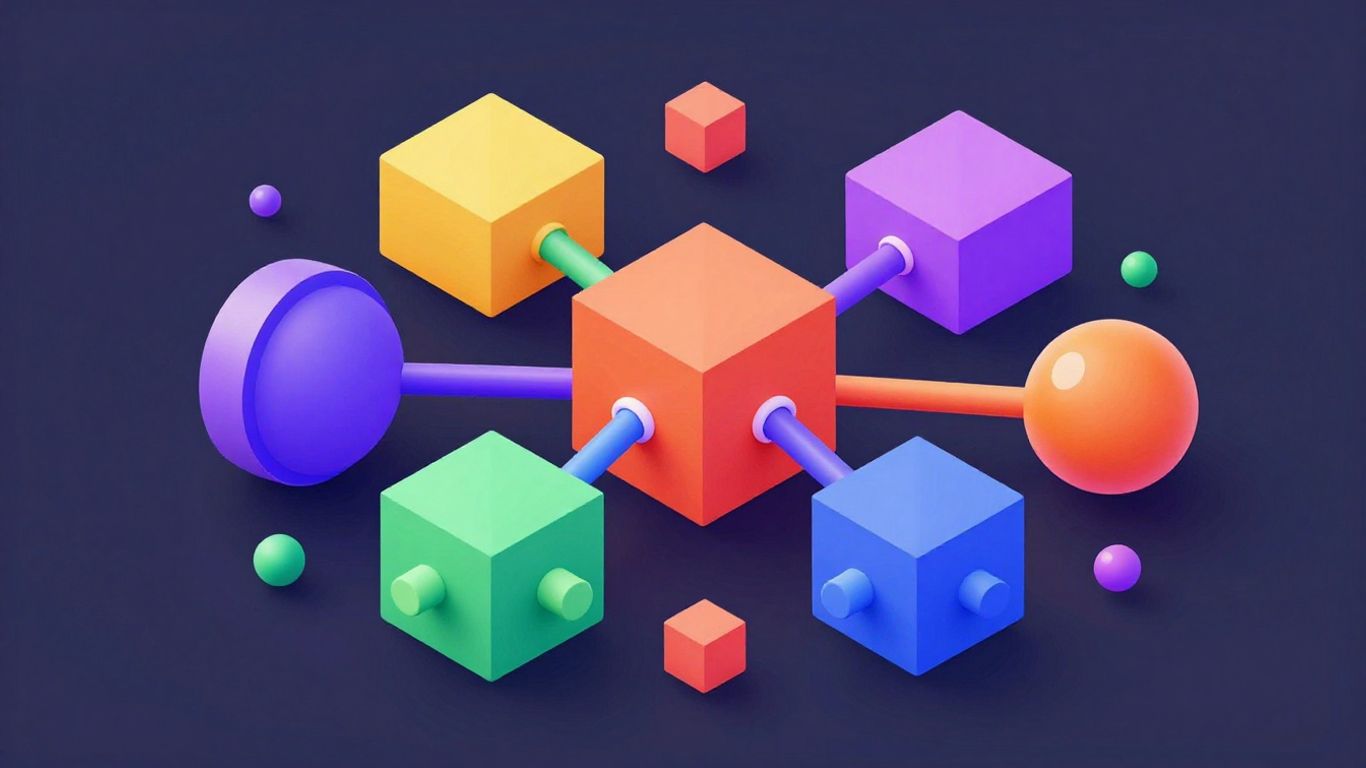 Abstract AI innovation network illustration