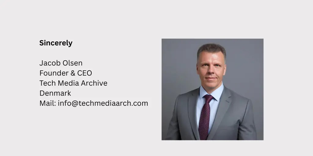 Jacob Olsen Founder & CEO Tech Media Archive Denmark