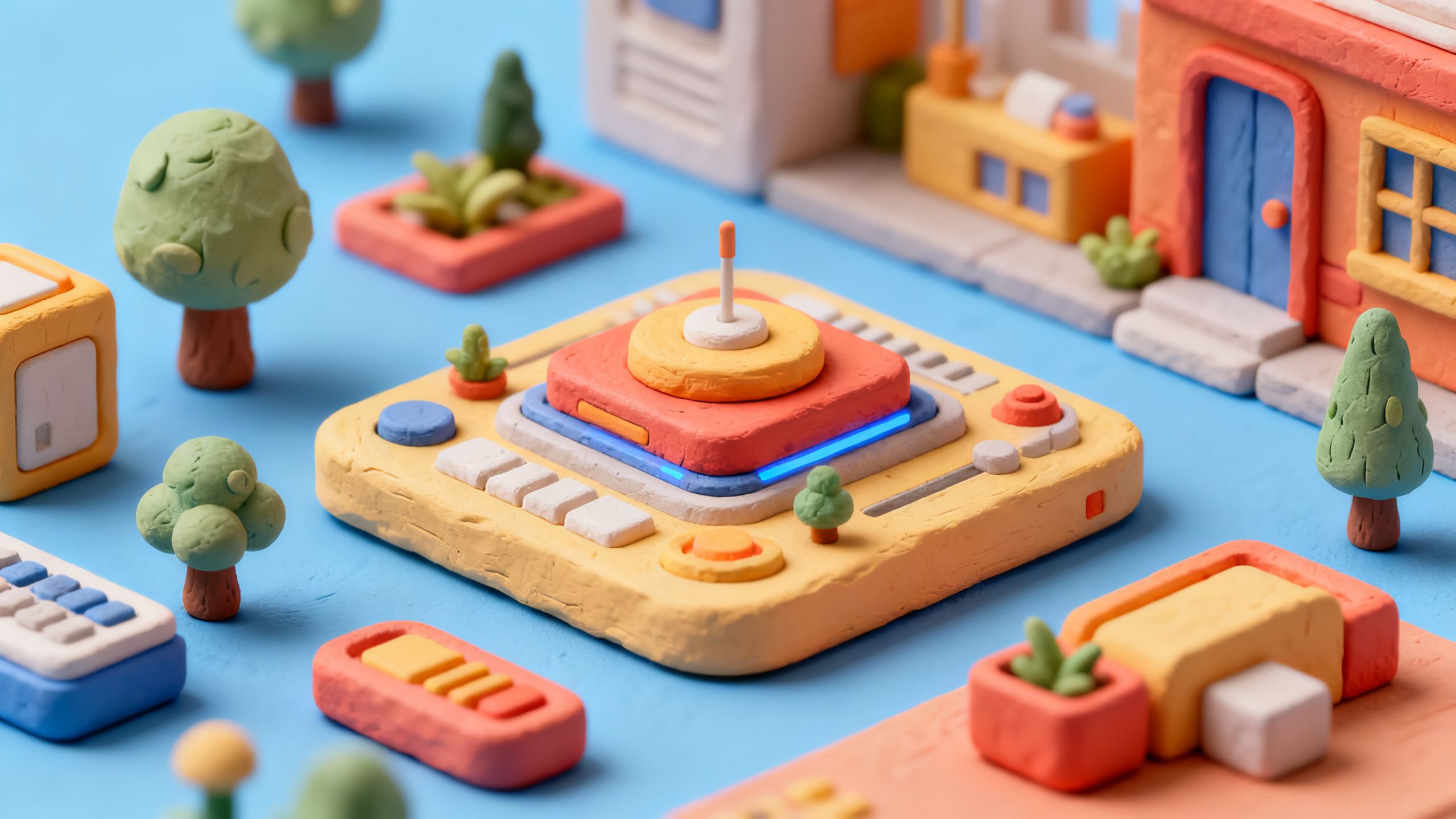 3D isometric illustration, highly detailed, clean vibrant colored background, soft studio lighting, clay render, modern tech aesthetic, octane render