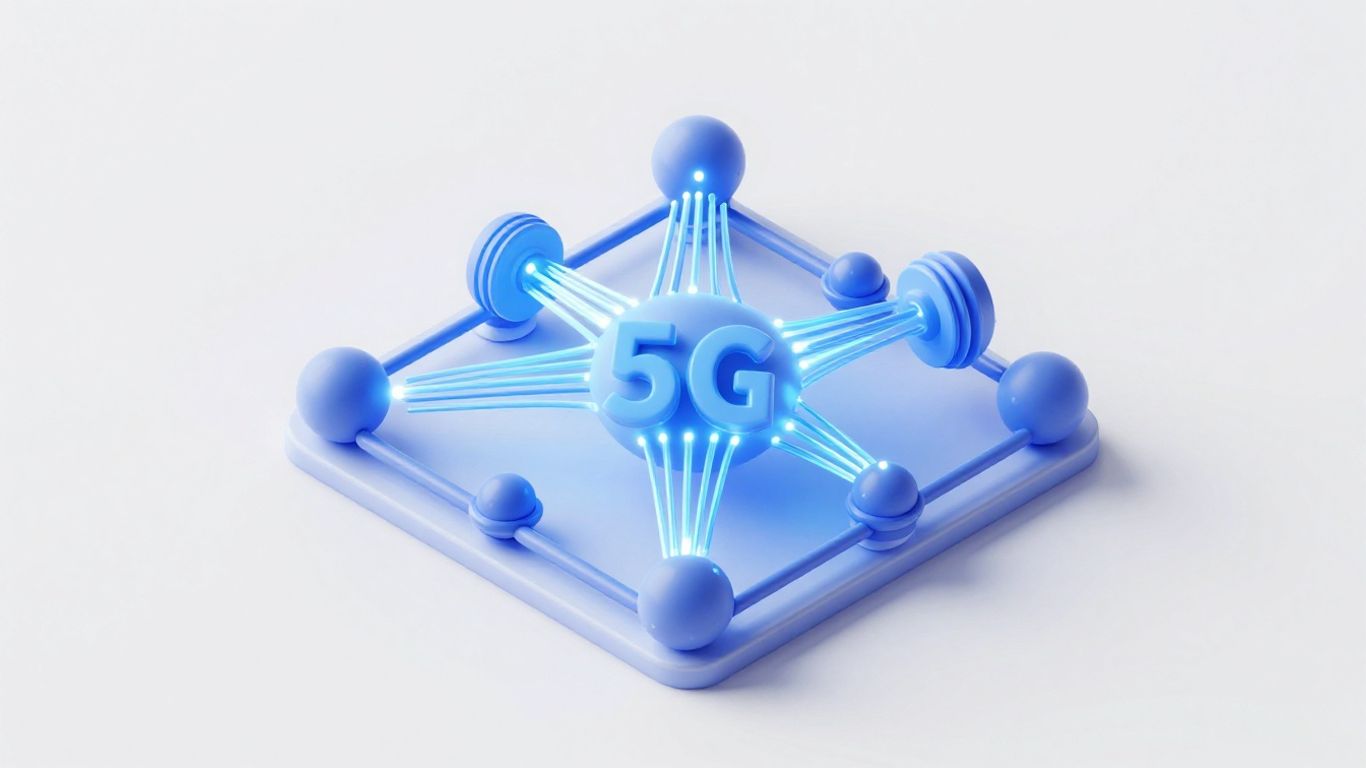 Neural network and 5G waves illustration