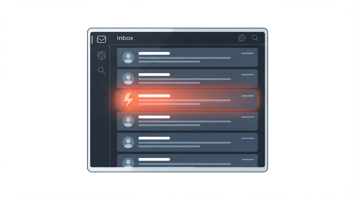 Digital inbox displaying a suspicious phishing email message