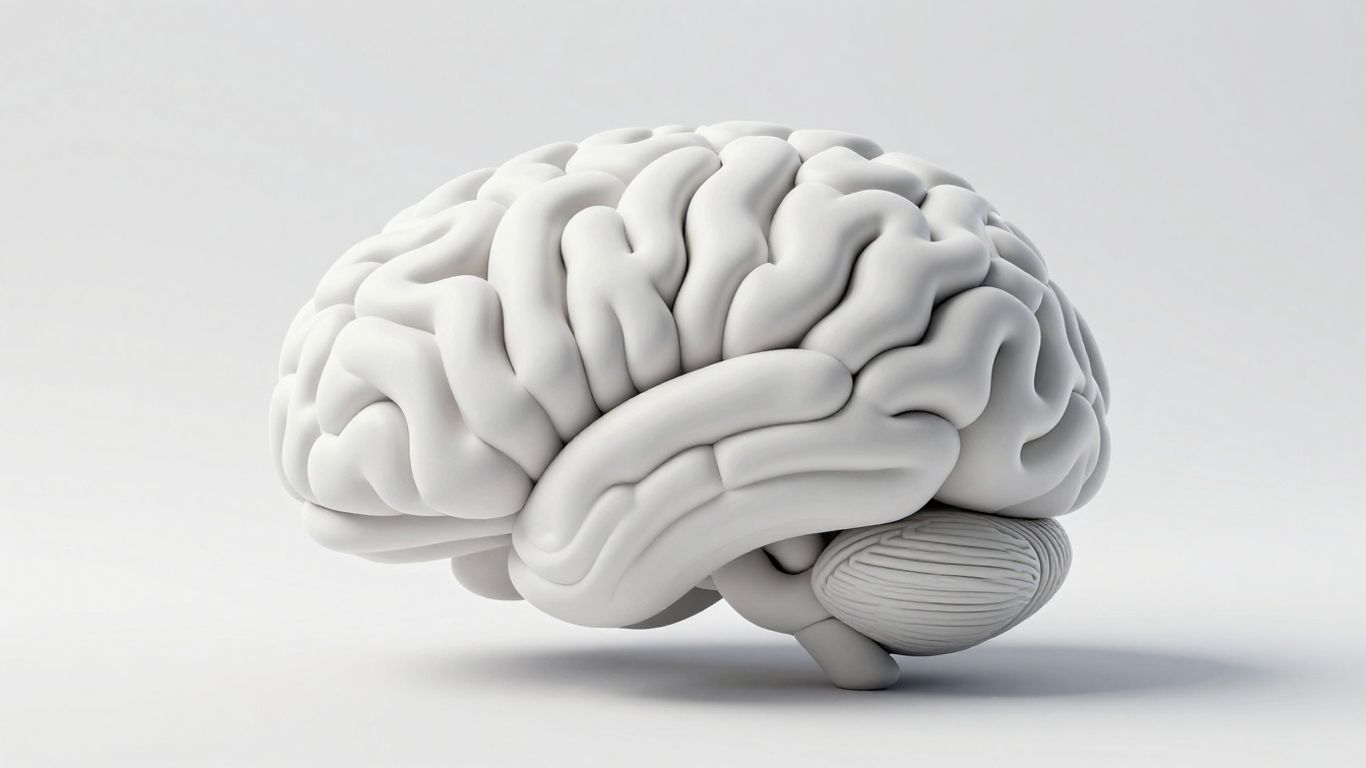 Abstract AI brain illustration, modern tech aesthetic.