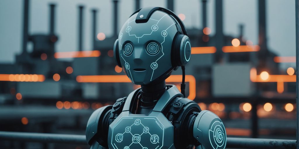 Cybersecurity Robot looking