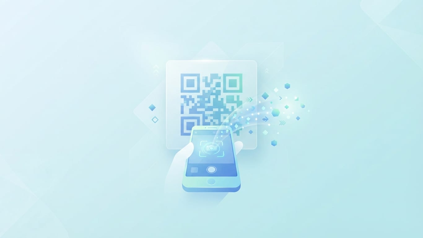 Smartphone scanning a QR code for cryptocurrency transactions