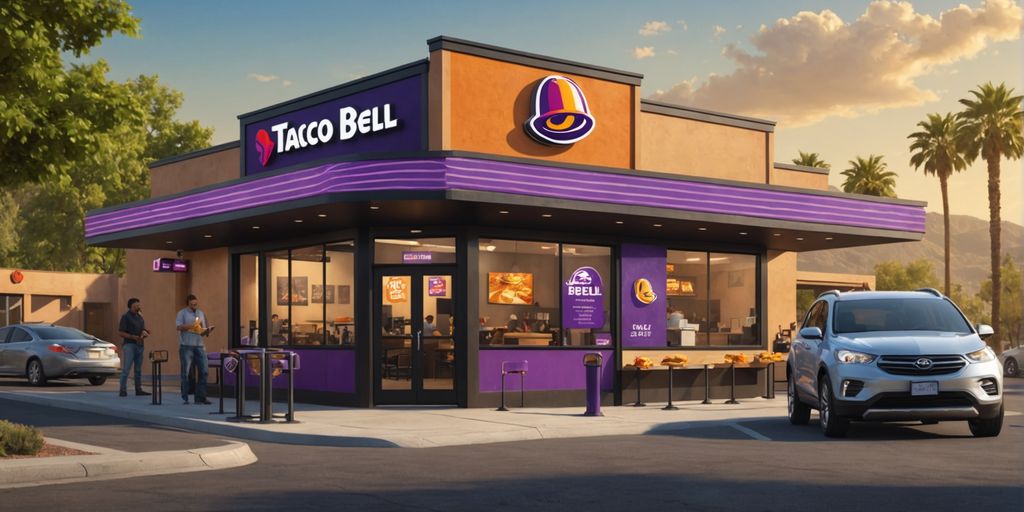 Customer using AI drive-thru at Taco Bell location