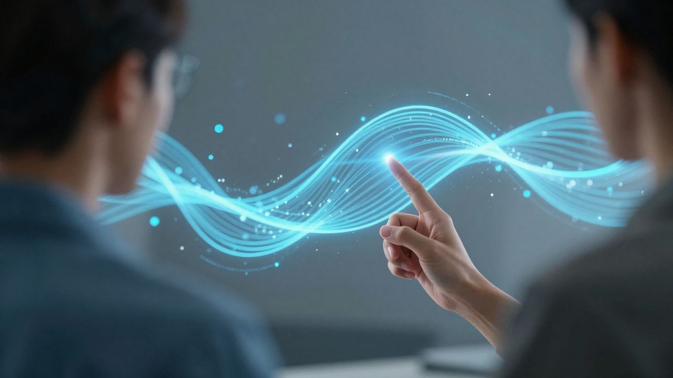 Person using advanced AI assistant interface Person using advanced AI assistant interface