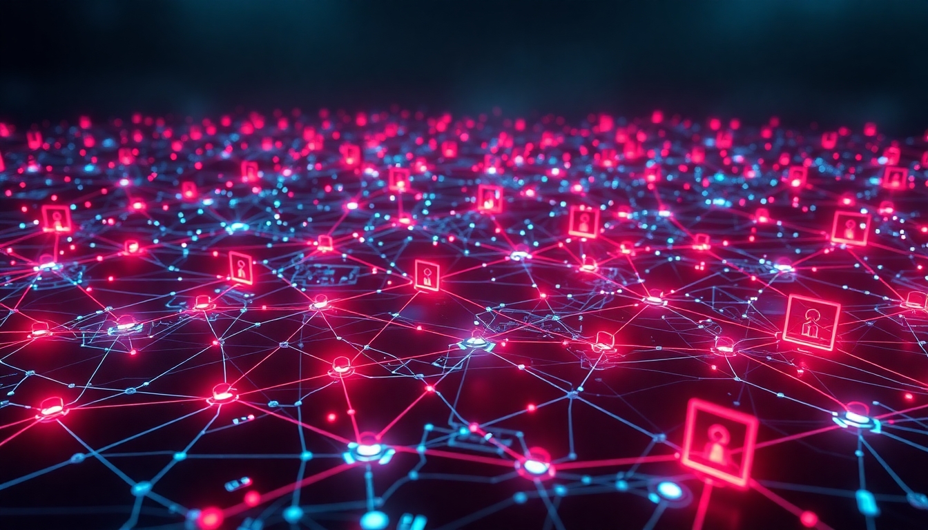 Abstract representation of AI-driven cyber threats in cybersecurity.