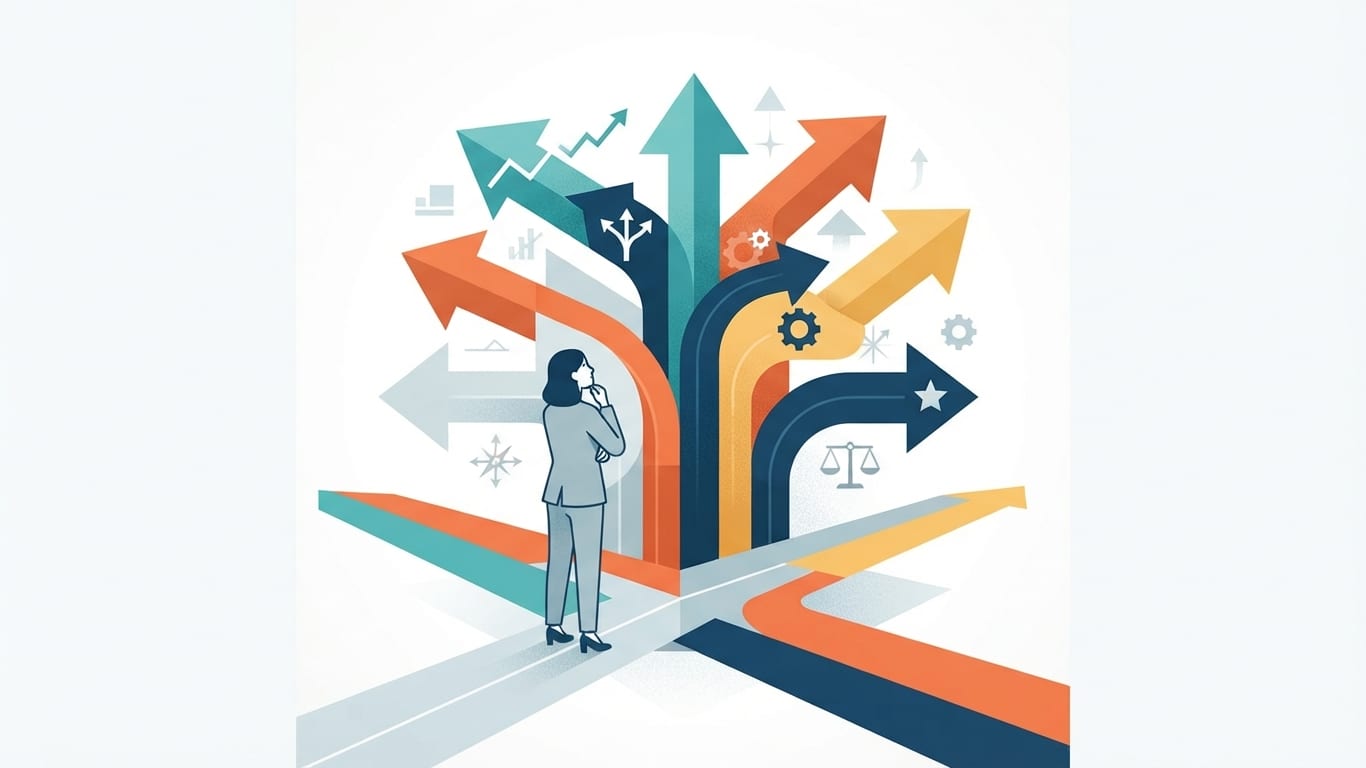 Professional at a career crossroads considering product management alternatives