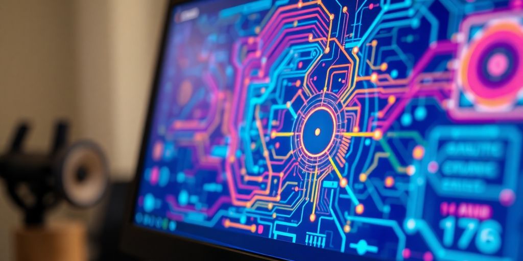 Close-up of a computer screen with AI interface.