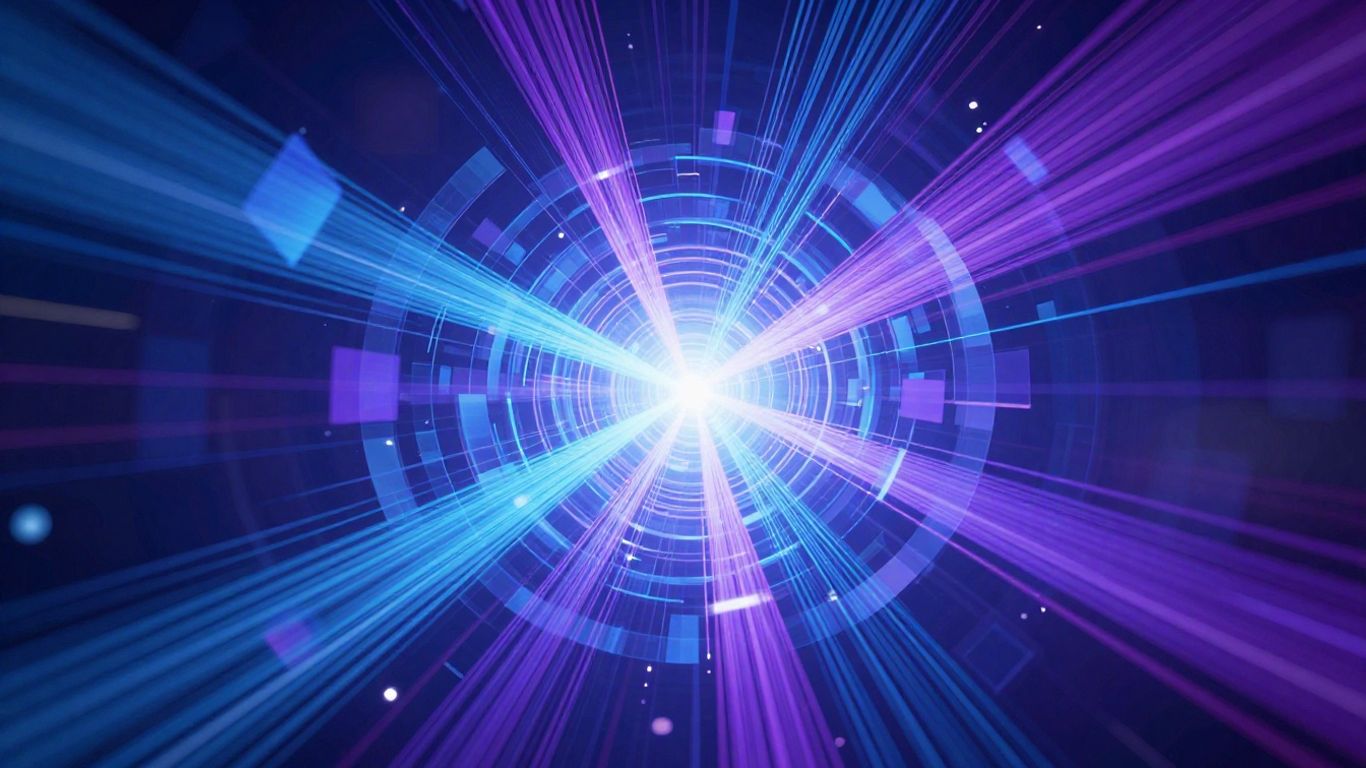 Databricks Success Abstract data streams flowing into a central core.