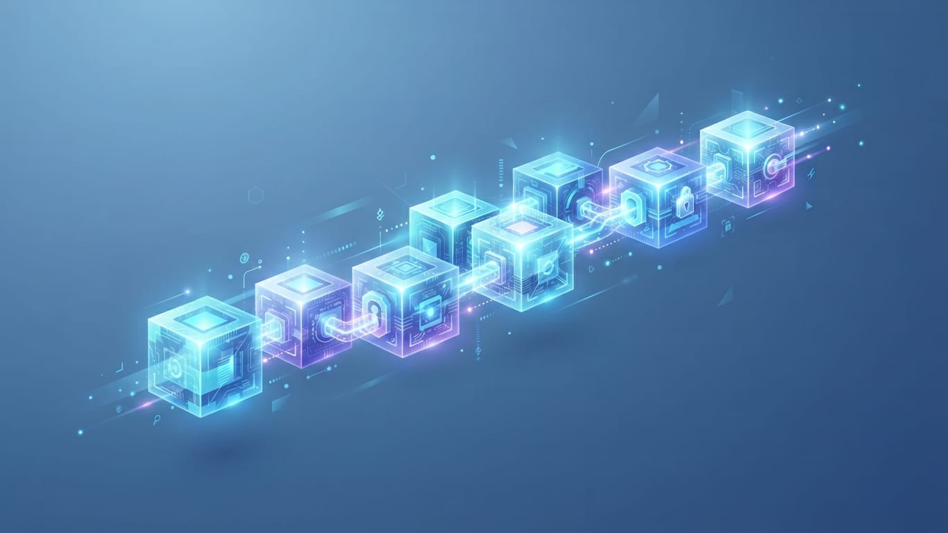 Digital blocks connecting in a secure blockchain network