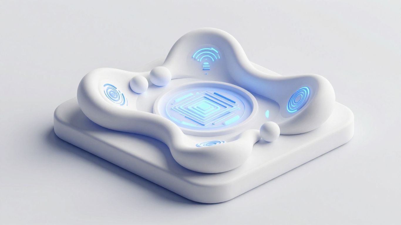 3D isometric AI interface illustration