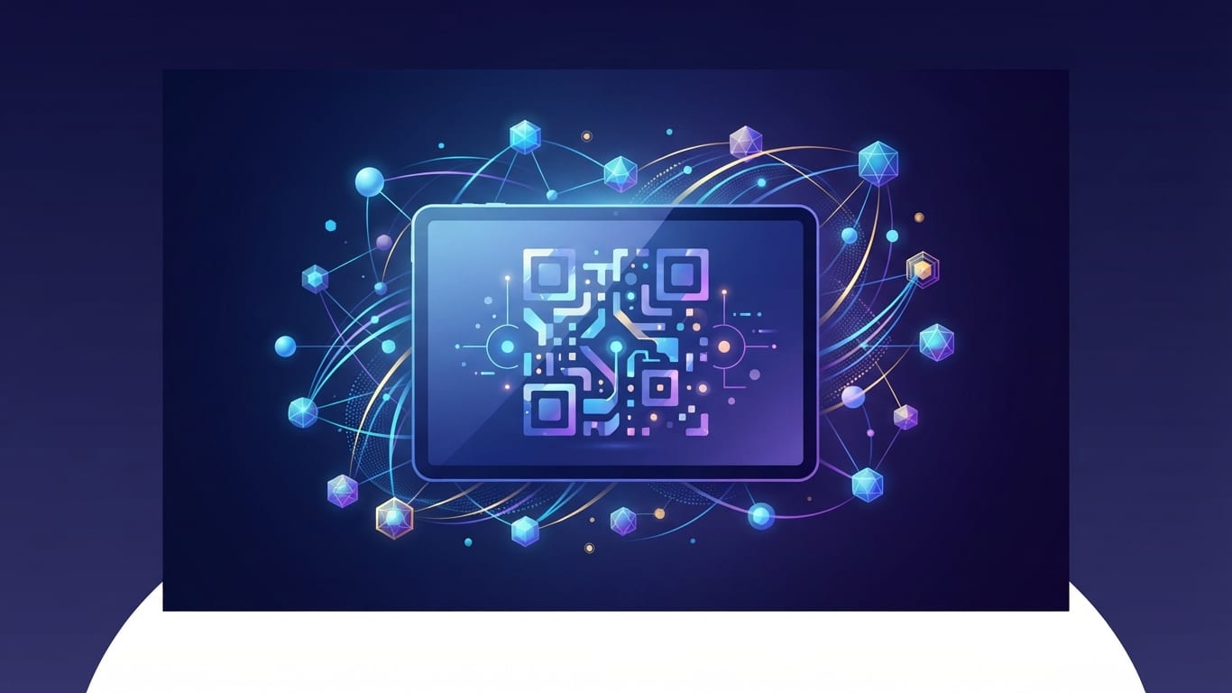 Digital screen displaying a crypto wallet address and blockchain nodes