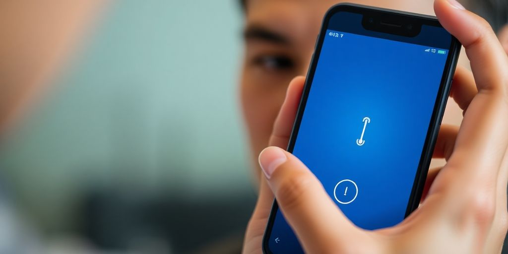 Unlocking smartphone using Face. Person unlocking smartphone using Face ID technology.
