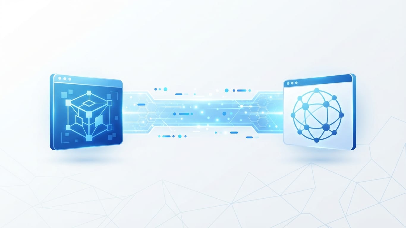Digital bridge connecting two software applications