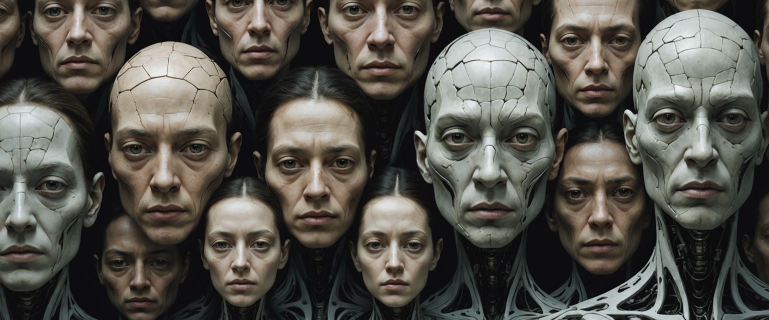AI-generated faces with eerie, distorted features causing internet buzz.