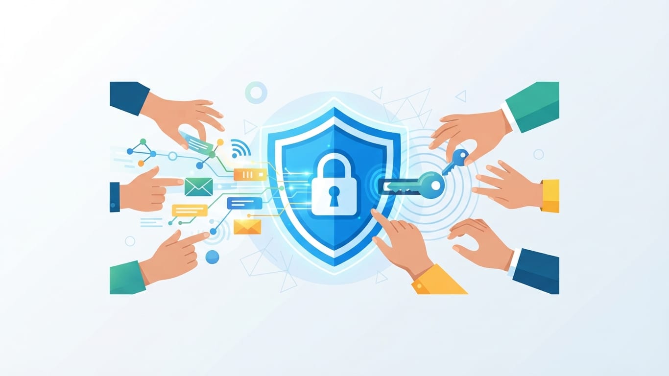 Conceptual illustration of digital security and email protection